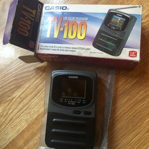 Vintage Casio Black TV-100 Portable LCD Color Television